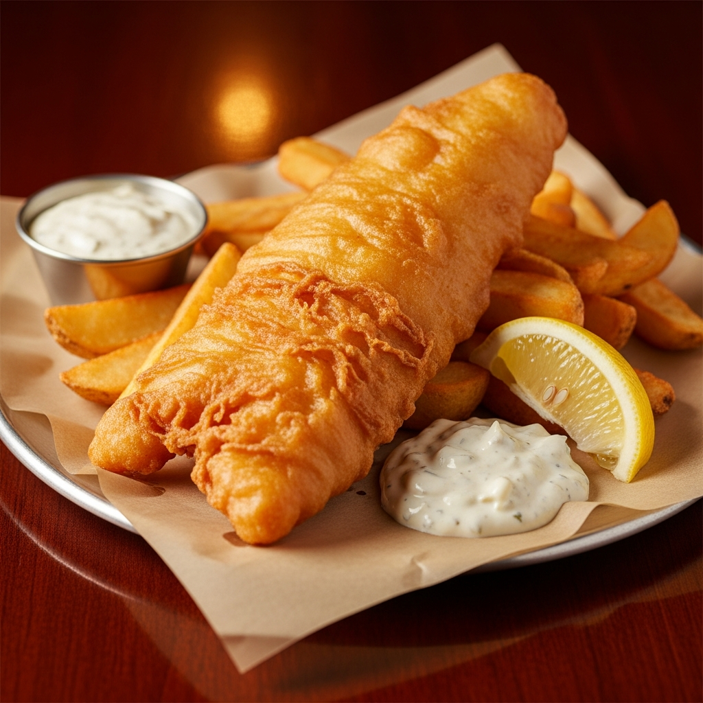 Fish & Chips – DJ's Pub $12 lunch special Ridgecrest CA
