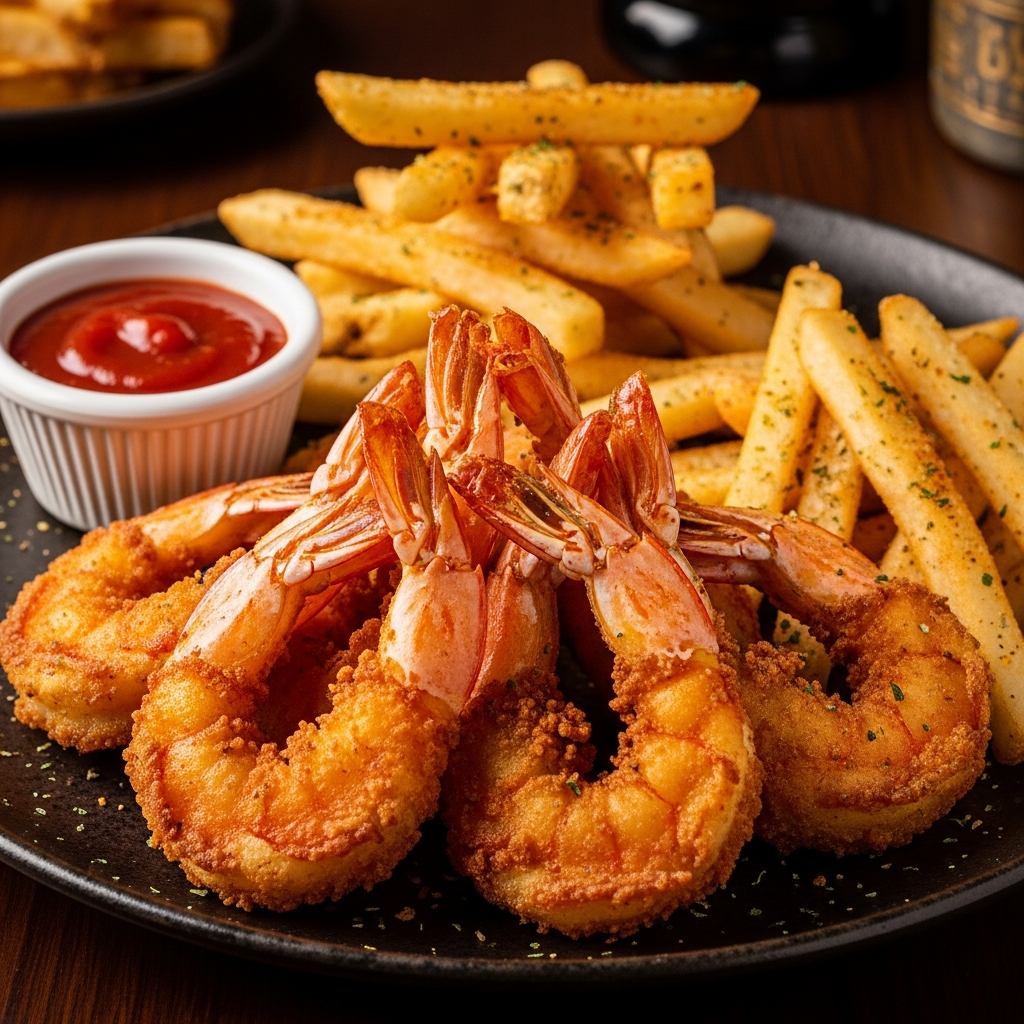 Shrimp & Fries – DJ's Pub lunch special Ridgecrest CA